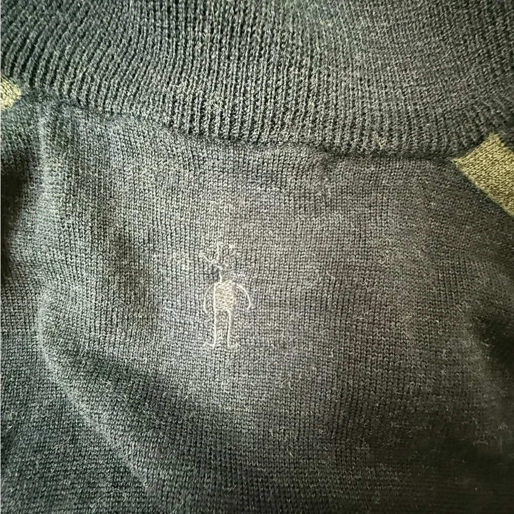 Smartwool Men’s 1/4 Zip Sweater Navy &Gray Size Medium Merino Wool Blend *Read